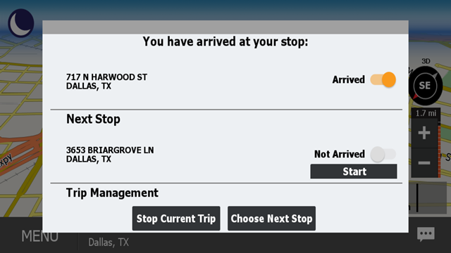 Stop Arrival notification