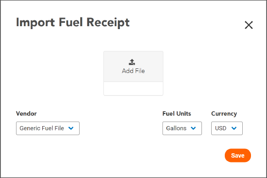 Import Fuel Dialog box