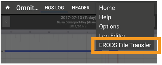 eRods Transfer - Step 1 - Select menu item.png