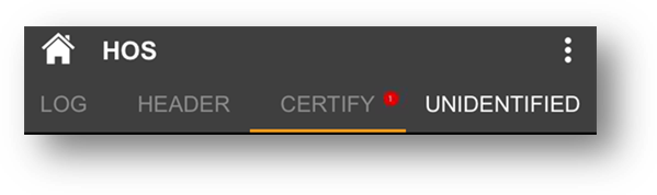 Certify Tab showing number of uncertified days