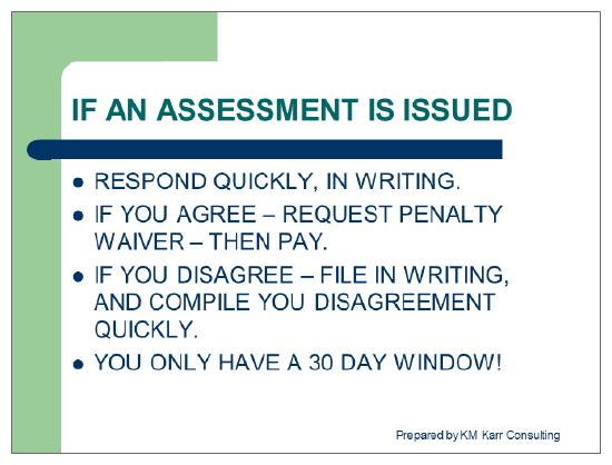 If an Assessment is Issued